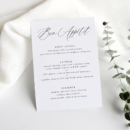 Moderne Elegante Kalligrafie Trouwmenu Menu