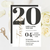 Moderne Elegante Kalligrafie TWENTY 20e Verjaardag Kaart