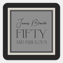 Moderne elegante kalligrafie Unisex 50 en verbluff Vierkante Sticker