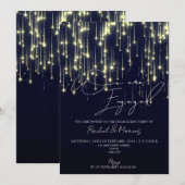 Moderne elegante kalligrafie verlovingsfeest kaart (Voorkant / Achterkant)