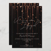Moderne elegante kalligrafie verlovingsfeest kaart (Voorkant / Achterkant)