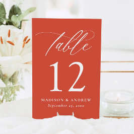 Moderne elegante kalligrafie Verona Sunset Wedding Kaart