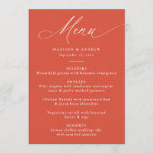 Moderne elegante kalligrafie Verona Sunset Wedding Menu (Voorkant)