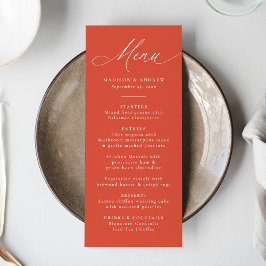 Moderne elegante kalligrafie Verona Sunset Wedding Menu