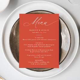 Moderne elegante kalligrafie Verona Sunset Wedding Menu