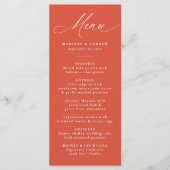 Moderne elegante kalligrafie Verona Sunset Wedding Menu (Voorkant)