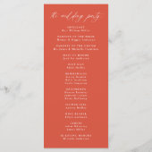 Moderne elegante kalligrafie Verona Sunset Wedding Programmakaart (Achterkant)