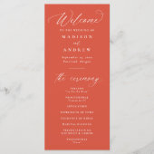 Moderne elegante kalligrafie Verona Sunset Wedding Programmakaart (Voorkant)