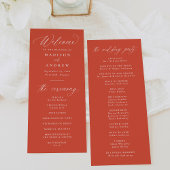 Moderne elegante kalligrafie Verona Sunset Wedding Programmakaart