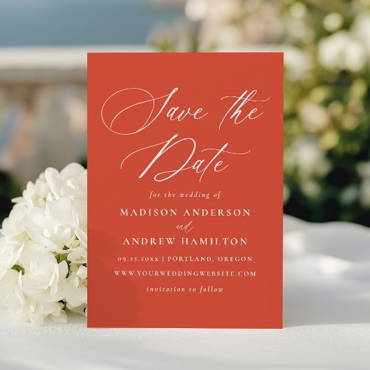 Moderne elegante kalligrafie Verona Sunset Wedding Save The Date