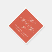 Moderne elegante kalligrafie Verona Sunset Wedding Servet (Hoek)