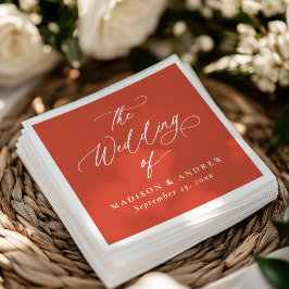 Moderne elegante kalligrafie Verona Sunset Wedding Servet