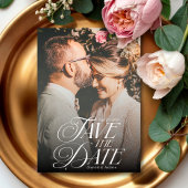 Moderne Elegante Kalligrafie Verticale Fotobruilof Save The Date