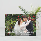 Moderne Elegante Kalligrafie Vrolijk Kerstfeest Br Feestdagenkaart (Staand voorkant)