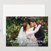 Moderne Elegante Kalligrafie Vrolijk Kerstfeest Br Feestdagenkaart (Voorkant / Achterkant)