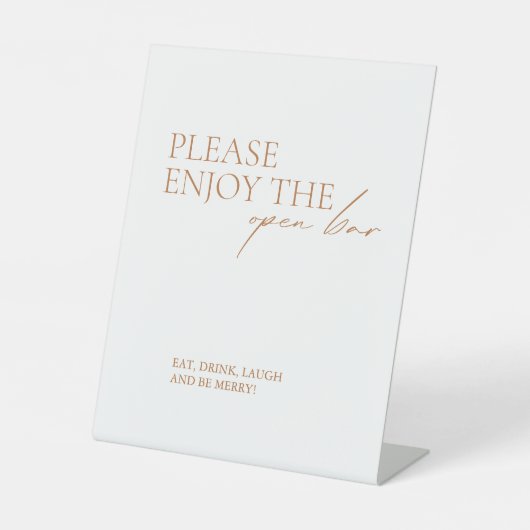 Moderne elegante kalligrafie witte openbalk reclamebord met voetstuk (Voorkant)