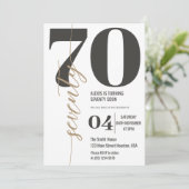 Moderne Elegante Kalligrafie ZEVENTIG 70e Verjaard Kaart (Staand voorkant)