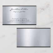 Moderne, elegante kalligrafiescript, zilver bovens visitekaartje (Voorkant / Achterkant)