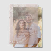 Moderne Elegante Kant Blush Stof Roze trouwjurk Vellum Uitnodigingen (Offset (Koppel))