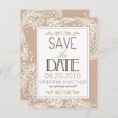 Moderne elegante kant Save the Date Aankondigingskaart (Voorkant / Achterkant)