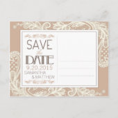 Moderne elegante kant Save the Date Aankondigingskaart (Achterkant)
