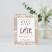 Moderne elegante kant Save the Date Aankondigingskaart (Staand voorkant)