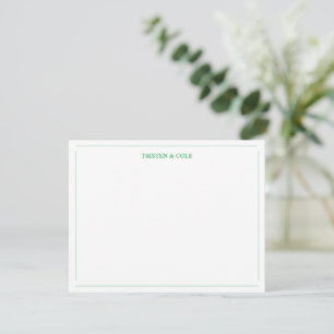 Moderne Elegante Kelly Groene Notitiekaart Notitiekaartje