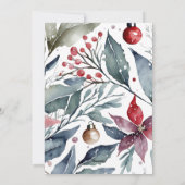 Moderne elegante kerst botanische foto feestdagenkaart (Achterkant)