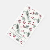 Moderne Elegante Kerst Botanische Gepersonaliseerd Servet (Hoek)