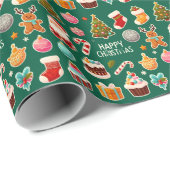 Moderne elegante kerst cadeaupapier (Rol Hoek)