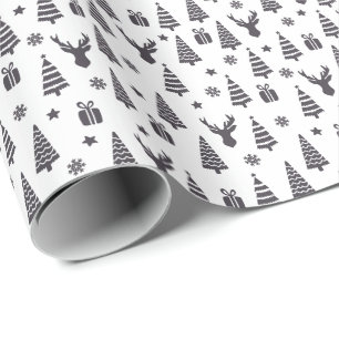Moderne Elegante Kerst Elementen Cadeau Cadeaupapier