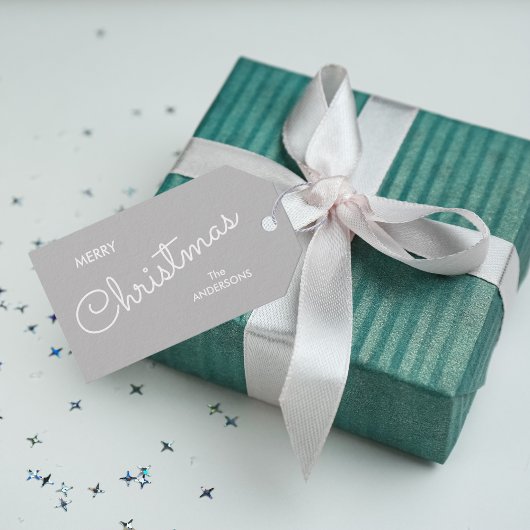 Moderne elegante kerst | Gray Cadeaulabel
