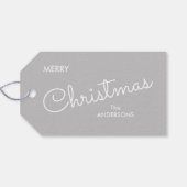Moderne elegante kerst | Gray Cadeaulabel (Achterkant Horizontaal)
