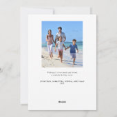 Moderne elegante kerst groen foto feestdagenkaart (Achterkant)