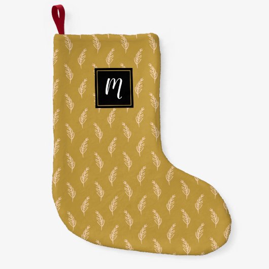 Moderne Elegante Kerst Patroon Monogram Kleine Kerstsok (Voorkant)