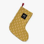 Moderne Elegante Kerst Patroon Monogram Kleine Kerstsok (Voorkant (Hangend))