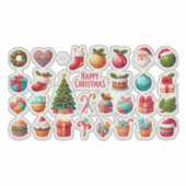 Moderne elegante kerst  sticker (Voorkant)