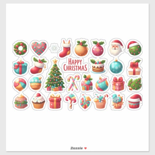 Moderne elegante kerst  sticker (Vel)