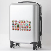 Moderne elegante kerst  sticker (Koffer)