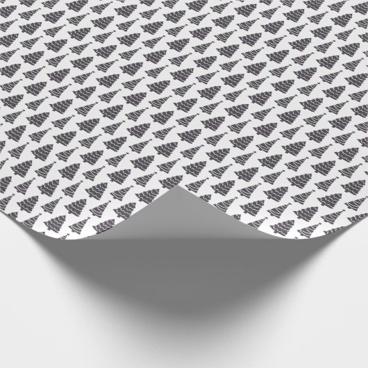 Moderne elegante kerstbomen cadeau cadeaupapier (Hoek)