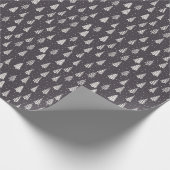 Moderne elegante kerstbomen Sneeuwblauw cadeau Cadeaupapier (Hoek)