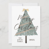 Moderne Elegante Kerstboom Niet-Foto Feestdagenkaart (Voorkant)