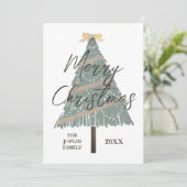 Moderne Elegante Kerstboom Niet-Foto Feestdagenkaart (Staand voorkant)