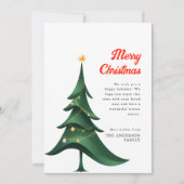 Moderne elegante kerstboom Vrolijk kerstfeest Feestdagenkaart (Voorkant)