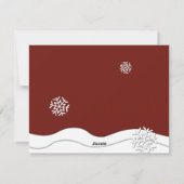 Moderne elegante kerstboomwintersneeuwvlokken feestdagenkaart (Achterkant)