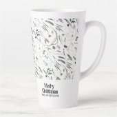 Moderne elegante kerstbotanische koffie latte mok (Rechts)