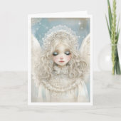 Moderne Elegante Kerstengel Sparkle Feestdagen Kaart (Voorkant)