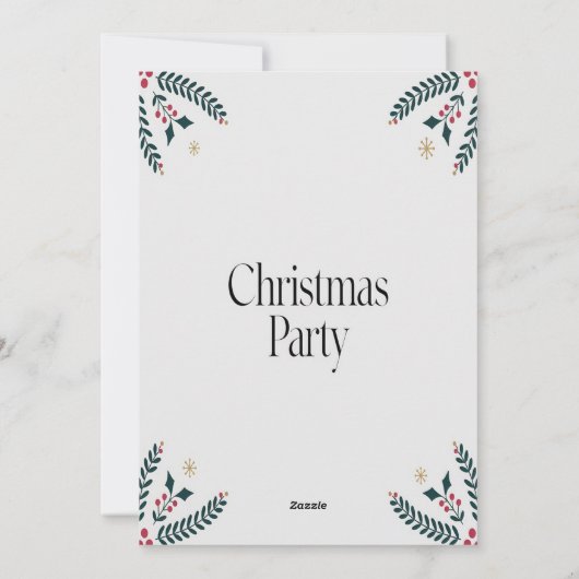 Moderne Elegante Kerstfeest Uitnodiging (Achterkant)