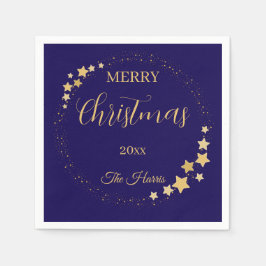 Moderne elegante kerstgouden sterren servet