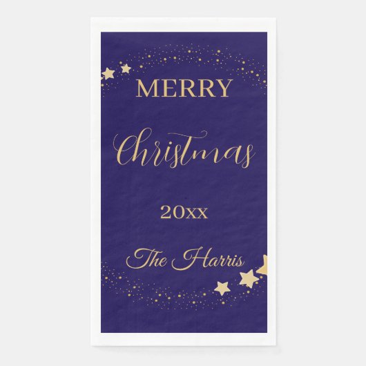 Moderne elegante kerstgouden sterren servet (Voorkant)